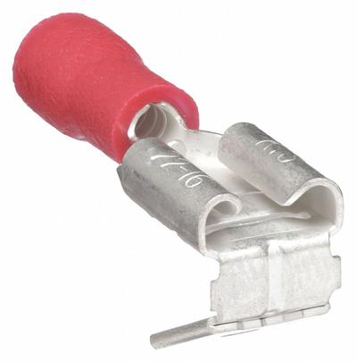 GRAINGER Wire Disconnect: Red, Vinyl, Partial Coverage, 0.25 in x 0.032 in Tab - Partially Insulated Piggyback Disconnects
