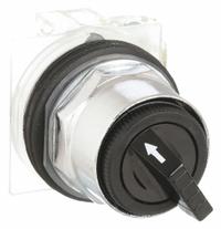 SCHNEIDER Selector Switch: 30 mm Panel Mounting Size, 2 Positions, Short Lever, SPDT, Metallic (MPN 9001KS11BH1). Key specifications — AC Contact Rating: 1.5 A @ 480 V; Action: Maintained/Maintained; Cam: E; DC Contact Rating: 0.27 A @ 250 V; Hazardous Location Specification: Not Rated; Operator Head Material: Polycarbonate; Operator Head Type: Short-Handled Knob; Operator Illumination: Non-Illuminated.