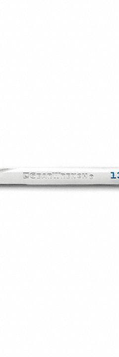 GEARWRENCH Combination Ratcheting Wrench: Alloy Steel, Full Polish Chrome, 13 mm Head Size, Std (MPN 86213). Key specifications — attr309600: 13 mm; attr309611: Full Polish Chrome; attr309610: Alloy Steel; attr309604: Yes; attr309612: No; attr309613: No; attr309615: No; attr324932: GEARWRENCH.