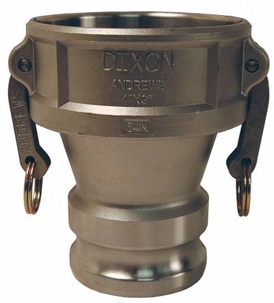 DIXON VALVE & COUPLING Cam and Groove Adapter: 125 psi Max. Working Pressure @ 70 F, 6 9/32 in Overall Lg - Type DA Stainless Steel Cam & Groove Fittings