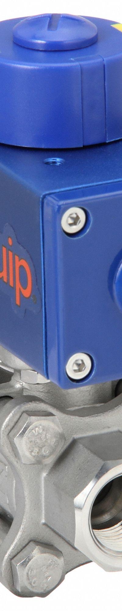 DYNAQUIP CONTROLS Pneumatically Actuated Two-Way Ball Valve: 1/4 in - Stainless Steel Pneumatically-Actuated Ball Valves
