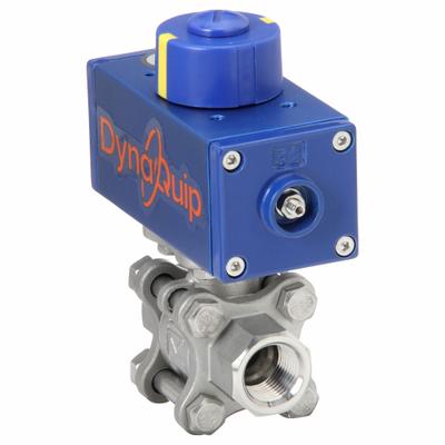 DYNAQUIP CONTROLS Pneumatically Actuated Two-Way Ball Valve: 1/4 in, Stainless Steel - Stainless Steel Pneumatically-Actuated Ball Valves
