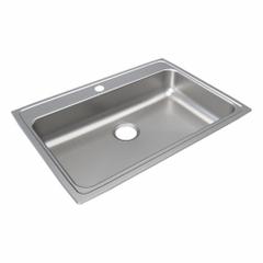 JUST MANUFACTURING Bowl Drop-In Sink: 33 in Overall Lg, 22 in Overall Wd, 4 1/2 in Bowl Dp, 1 Bowls (MPN SLADA2233A451-J). Key specifications — Brand: JUST MANUFACTURING; Color Family: Silver/Gray.