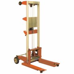 WESCO Winch Lift: 500 lb, 22 1/2 in L x 4 in W Fork, 35 in L x 24 in W x 68 in H Overall Dim, Cable (MPN 273511). Key specifications — Width Across Forks: 4 in; Brand: WESCO.