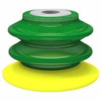 PIAB Vacuum Pad Assembly: G3/8 in, 113.79 mm Pad Dia, Polyurethane, Green, 84.07 mm Pad Ht, 60A (MPN BX110P.5E.G40W.F). Key specifications — attr1019194: BX110P.5E.G40W.F; attr1019196: PIAB; attr1019197: 60A.