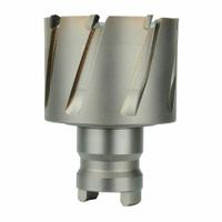 MILWAUKEE Annular Cutter: 1 7/16 in Cutter Dia, 1 in Max Cutting Dp, Bright, Carbide, Tang Shank (MPN 49-57-1439). Key specifications — attr253884: No; attr253885: Bright; attr253886: Carbide; attr253888: Fractional Inch; attr277149: MILWAUKEE.