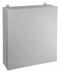 WIEGMANN Enclosure: Steel, 36 in x 24 in x 11 in, NEMA 12/13, Solid Cover, Hinged (MPN B362411CH). Key specifications — Brand: WIEGMANN; Closure Method: Screws; Knockouts: Not Included.