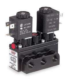 ARO Solenoid Air Control Valve: Alpha, Four-Way / Two-Position, 120V AC, 1/8 in Female NPT, 150 psi (MPN A211SD-120-A). Key specifications — attr1092969: Non-Locking; attr1086920: A211SD-120-A; attr1092977: Solenoid Return.