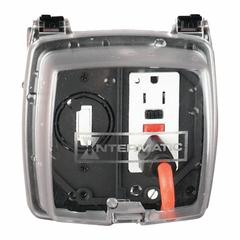 INTERMATIC While In Use Weatherproof Cover: 2 Gangs, Vertical, UV Stabilized Plastic, Clear, 3R (MPN WP1220C/8). Key specifications — attr211022: INTERMATIC; attr1046333: Clear; attr1046334: UV Stabilized Plastic; attr1046335: Decora/GCFI; attr1046340: Vertical.