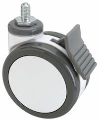 APPROVED VENDOR Stem Caster: Swivel, 4 in Wheel Dia., Metric, 2 1/2 in Wheel Wd, 120 mm Mounting Ht (MPN 2450240900720010805). Key specifications — attr1111390: APPROVED VENDOR; attr1111403: Roller; attr1111394: M12; attr1111436: Gray; attr1176848: Swivel with Total Lock.