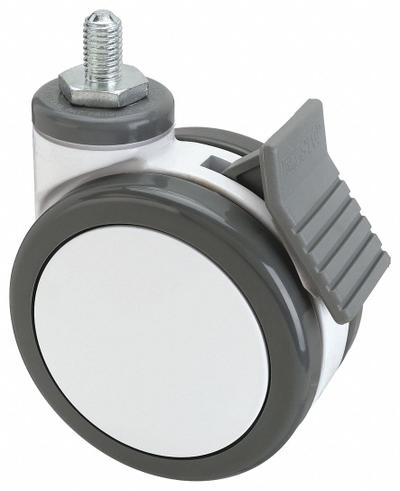 APPROVED VENDOR Stem Caster: Swivel, 4 in Wheel Dia., Metric, 2 1/2 in Wheel Wd - Twin-Wheel Threaded Stem Casters for Medical Equipment