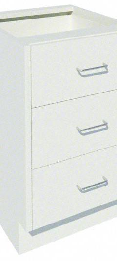 Base Cabinet: 27 5/8 in Overall Ht, 22 in Overall Dp, 18 in Overall Wd, Steel, 3 Drawers, 0 Shelves (MPN GRJTP174-18P-2). Key specifications — Product Type: Base Cabinet; Brand: INSTOCK; Material: Steel; Cabinet Type: Base Cabinets.