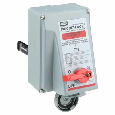 HUBBELL Mechanical Interlock: 480V AC, Three Phase, 20 A, 3 Pole - Watertight Interlocks