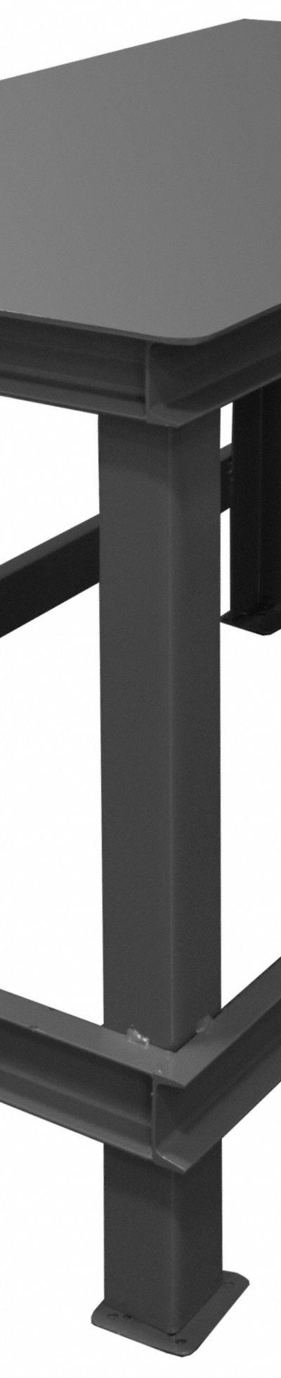 DURHAM MFG Work Table: Fixed Ht, Steel, 60 in x 36 in, 14, 000 lb Overall Load Capacity - Steel-Top Worktables