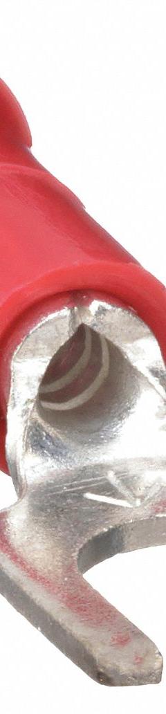 3M Fork Terminals: Red, Vinyl, #6 Stud Size, 22 AWG – 18 AWG Wire Range, Locking Fork, 1,000 V (MPN LFV18-6Q). Key specifications — Barrel Style: Funnel; Manufacturer Part Number: LFV18-6Q; Brand: 3M; Series: TR.