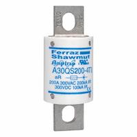 Fuses: A30QS Series, 200 A, 300 V AC, 300 V DC DC Volt Rating, Indicating (MPN A30QS200-4TI). Key specifications — Series: A30QS; Brand: MERSEN; Voltage Type: AC/DC.