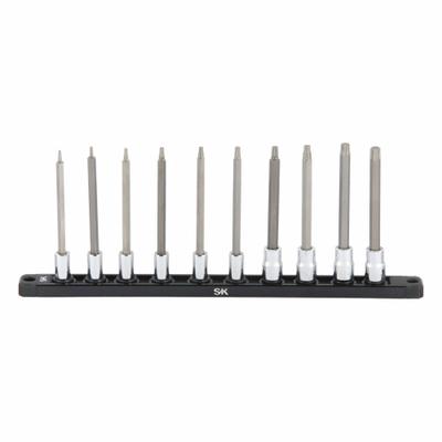SK PROFESSIONAL TOOLS Socket Bit Set: 1 - 25 Pieces, 1/4 in, 3/8 in Drive Size, 10 Pieces - Torx Bit Socket Sets