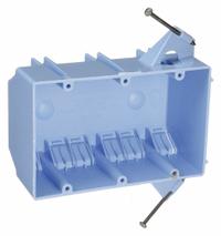 CANTEX Electrical Box: PVC, Nonmetallic Material & Nominal Size, Rectangular, 3 Gangs, NMSC Clamps (MPN EZ44TNR). Key specifications — Brand: CANTEX; Bracket Style: Without Bracket; Clamp Style: NMSC.