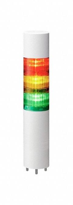 PATLITE Tower Light Assembly: 3 Tier, Sounder Tier Included, IP67/IP69K, Amber/Green/Red (MPN LR6-302WMBW-RYG+FB295). Key specifications — Manufacturer Part Number: LR6-302WMBW-RYG+FB295; Brand: PATLITE; Operating Voltage: 24V DC; Light Tier Color: Green.