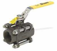SHARPE Manual Two-Way Ball Valve: 3/4 in, Carbon Steel, Straight, FNPT x FNPT, Full Port Ball Port (MPN 4351002300). Key specifications — Brand: SHARPE; Seat Material: Polymer; Handle: Locking Lever.