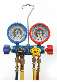 IMPERIAL Manifold Gauge: 4 Valves, 4 Hoses, Series 600, For R-12/R-22/R-502 (MPN 651-C). Key specifications — Product Type: Manifold Gauge Set; For Refrigerant Type: R-22; Brand: IMPERIAL; Gauge Boots: Yes.