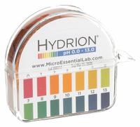 HYDRION pH Paper: 0 pH to 13 pH, 1.0 pH Resolution, 50 ft Overall Lg, 1/2 in Overall Wd, 150 Tests (MPN HJ613 0-13). Key specifications — pH Resolution: 1.0 pH; Brand: HYDRION.