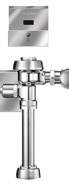 SLOAN Automatic Flush Valve: Royal, 1.6 gpf Gallons per Flush, Electric, 11 1/2 in Rough-In, Exposed (MPN Royal 111 ESS). Key specifications — Spud Location: Top; Brand: SLOAN.