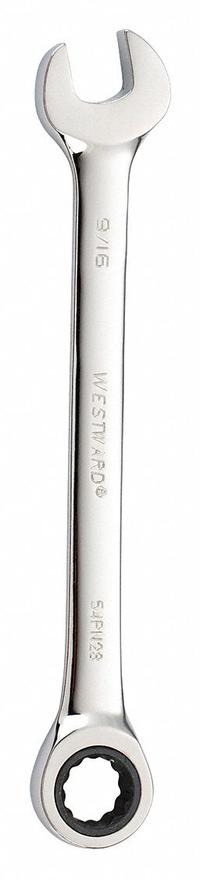 WESTWARD Combination Wrench: Alloy Steel, Chrome, 9/16 in Head Size, 7 1/2 in Overall Lg, Std (MPN 54PN28). Key specifications — attr309600: 9/16 in; attr309611: Chrome; attr309610: Alloy Steel; attr309604: No; attr309612: No; attr309613: No; attr309615: No; attr324932: WESTWARD.