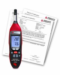 TRIPLETT Digital Psychrometer: Onboard, Included, Ambient Temp/Dew Point/Humidity/Wet Bulb (MPN RHT80BT-NIST). Key specifications — attr1107597: TRIPLETT; attr1134764: Included.