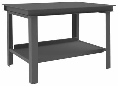 DURHAM MFG Workbench: Fixed Ht, Steel, 48 in x 36 in, 14,000 lb Overall Load Capacity - Workbenches with Lower Shelves