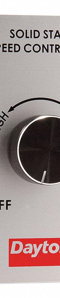 Speed Control: Dial, 1 Switches or Dials, 115V AC, Aluminum Plate, Silver Plate, 10 A (MPN 48C173). Key specifications — Brand: DAYTON; Reversible: Not Reversible; Input Voltage: 115V AC; Compatible with Series: Dayton Speed Controllable Fans; Plate Material: Aluminum.