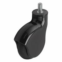 MEDCASTER Plate Casters: Swivel, 4 in Wheel Dia., Inch, 1 1/4 in Wheel Wd, 5 3/8 in Mounting Ht (MPN PGE40741-BK-MNT63(KK)). Key specifications — attr1111390: MEDCASTER; attr1111403: Ball; attr1111394: 1/2"-13; attr1176848: Swivel.