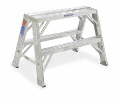 WERNER Step Stool: 2 Steps, 2 ft Overall Ht, 300 lb Load Cap, Aluminum, 1.9 ft Standing Ht (MPN TW372-30). Key specifications — Brand: WERNER; Color: Silver.