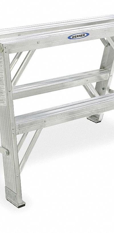 WERNER Step Stool: 2 Steps - Dual-Side Access Folding Step Stools