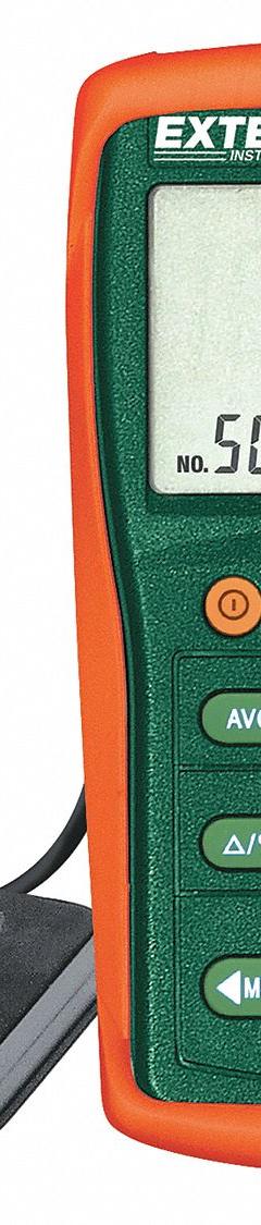 EXTECH Light Meter: ±3% Light Level Accuracy, LCD, 36 in Sensor Cord Lg, Included, NIST (MPN EA33-NIST). Key specifications — Brand: EXTECH; Light Level Accuracy: ±3%; Digital Display Screen Type: LCD; Includes: Protective Cover; Lights Tested: Sodium; Certificate of Calibration: Included.