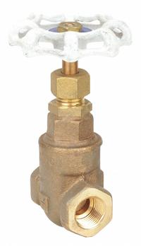 MILWAUKEE VALVE Gate Valve: 1/4 in, Bronze, Non-Rising, FNPT x FNPT, 300 psi CWP, Wheel, Solid Wedge (MPN UP105-1/4). Key specifications — Wedge Material: Bronze; Brand: MILWAUKEE VALVE; Bonnet Material: Bronze.