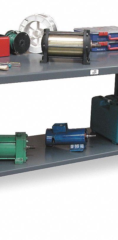 STRONG HOLD Workbench: Fixed Ht - Workbenches with Lower Shelves