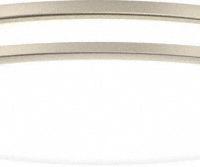 LED Flush Mount: 16 in Dia, Brushed Nickel, 2 1/2 in Ht, 1,100 lm_1,200 lm_1,300 lm, 25 W, 120V AC (MPN FMSATL 16IN RD SWW5 90CRI 120 BN M4). Key specifications — Voltage: 120V AC; Brand: JUNO; Color Temperature: 2700K; Housing Finish/Color (Broad): Brushed Nickel.