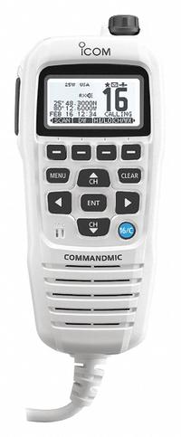 ICOM Command Microphone: Fits Icom, For M400BB/M410BB/M424G/M510: M510BB/M605 Series, 240 in Cord (MPN HM195GW 62 EXP). Key specifications — Compatible Radio Series: M424G; Color: White; Radio Connector Type: 8-Pin Round Plug; Brand: ICOM; Manufacturer Part Number: HM195GW 62 EXP; Push To Talk: Yes.
