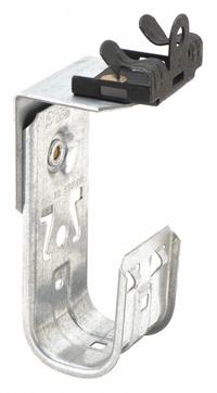 B-LINE BY EATON J-Hook: Hammer-On with Locking Latch, 1 1/4 in Max. Bundle Dia., Galvanized Steel (MPN BCH21-U-2-4). Key specifications — Material: Galvanized Steel; Mounting: 360° Horizontal Rotation; Includes Locking Latch: Yes; Color: Silver; Brand: B-LINE BY EATON; Mounting Location: Beam; Mounting & Attachment (subhead): Hammer-On with Locking Latch.