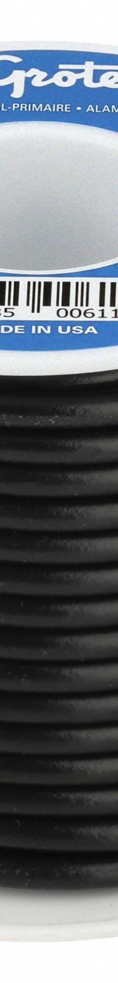 GROTE Primary Automotive Wire: GPT, 25 ft, 1 Conductor, 14 AWG, Black, 60 V Volt (MPN 89-7002). Key specifications — Brand: GROTE.