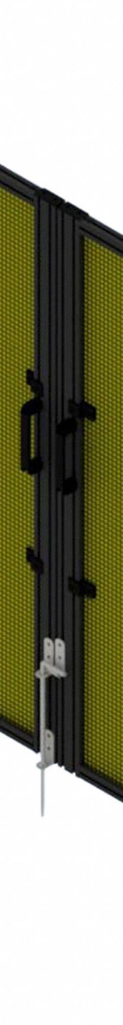 T-Slot Framing System Door: Stand-Alone, Black, Double Swing, 72 in H x 75 in W x 5 1/2 in D, Mesh (MPN 48237). Key specifications — Finish: Anodized; Brand: FAZTEK; Panel Color: Yellow; Panel Type: Mesh; Color: Black; Material: Wire; Mesh Shape: Square; Assembly: Assembled.