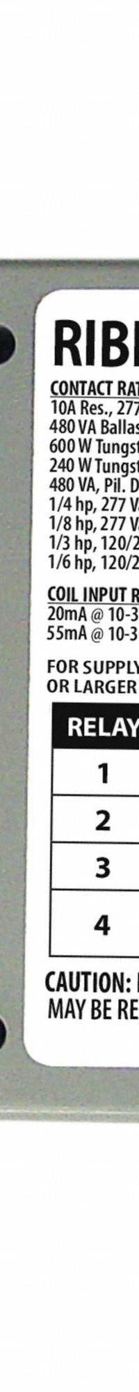 RIB Enclosed Pre-Wired Relay: 10 A Rating, 10-30V AC/DC, 3PST-NO/SPDT, 0.50 in NPT (MPN RIBL4C). Key specifications — Nipple Size: 0.50 in NPT; Coil Voltage: 10-30V AC/DC; Brand: RIB.