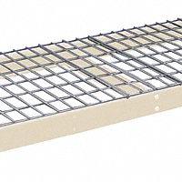 HALLOWELL Boltless Shelf: 96 in x 24 in, 1,200 lb Load Capacity, Steel, 4 ga Decking, Tan (MPN DRCCWL9624PT). Key specifications — Decking Material: Steel; Includes: Center Support; Decking Finish: Powder Coated; Shelf Configuration: Single Straight; Color: Tan; Frame Material: Steel; Brand: HALLOWELL; Frame Finish: Powder Coated.
