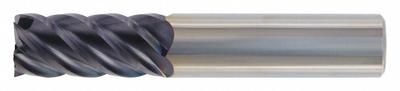 WIDIA HANITA Square End Mill: Carbide, TiAlN Coated, 5 Flute, 1/2" Mill Dia, 5/8" LOC - Carbide Square End Mills for Steel & Cast Iron