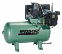 SPEEDAIRE Electric Air Compressor: 0.75 hp, 1 Stage, Horizontal, 30 gal, 2.1 cfm, 90 psi, Base Model (MPN 5Z696). Key specifications — attr48430: SPEEDAIRE; attr48445: 60 Hz; attr48450: 120V AC; attr48474: Single; attr48487: Horizontal.