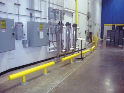 IDEAL SHIELD Guard Rail System: Mid-Rail Not Included, Straight, 14 3/4 in Top Rail Ht - Low-Profile Pipe-Style Guardrails