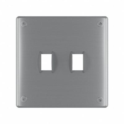 LEGRAND Wall Plate: Toggle, 2 Gang, Silver - Tamper-Resistant Wall Plates