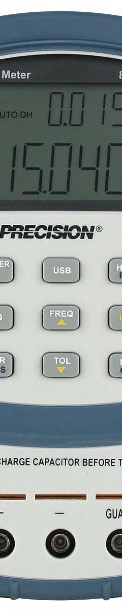 B&K PRECISION LCR Meter: 400 pF to 20 mF, 0.4 ohm to 10 megaohm, 400 uH to 1,000 H, USB (MPN 878B). Key specifications — attr1387597: B&K PRECISION; attr1387618: LCR Meter; attr1387595: 878B.