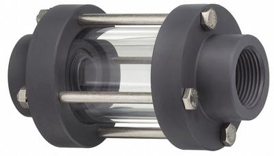 PLAST-O-MATIC Double Wall Sight Flow Indicator: PVC, Double Walls, Flange, Wafer-Style Flange - Full-View Flow Indicators